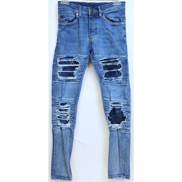 4 Skinny Jeans Lot s 28/30 Teen Blue Black Ripped Stretch Mid Rise Casual Rue 21 - Picture 8 of 16